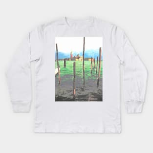 Venice Island Pastel Kids Long Sleeve T-Shirt